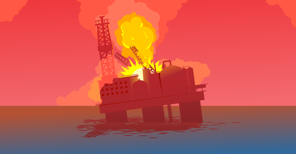 Graphic of the deepwater horizon explosion