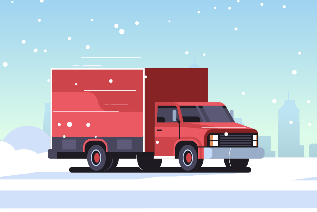Graphic of a truck in the snow
