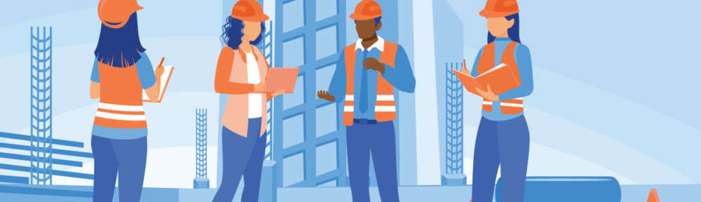Graphic of onsite construction safety training