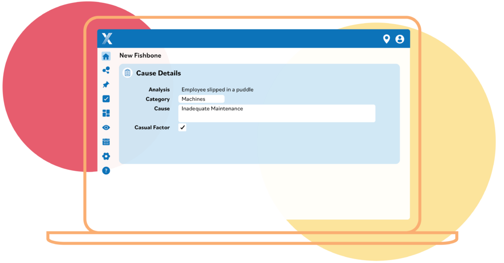 Cause details in a fishbone chart on the Intelex platform.