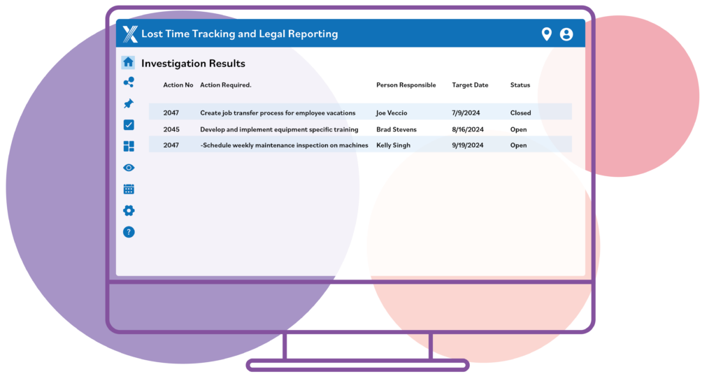 Lost time tracking and legal reporting in Intelex software