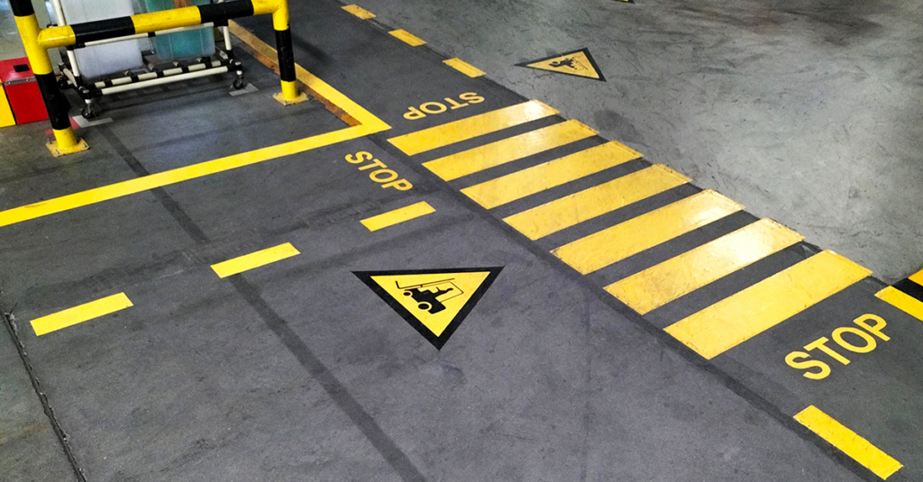 Traffic zones for forklifts in an industrial building